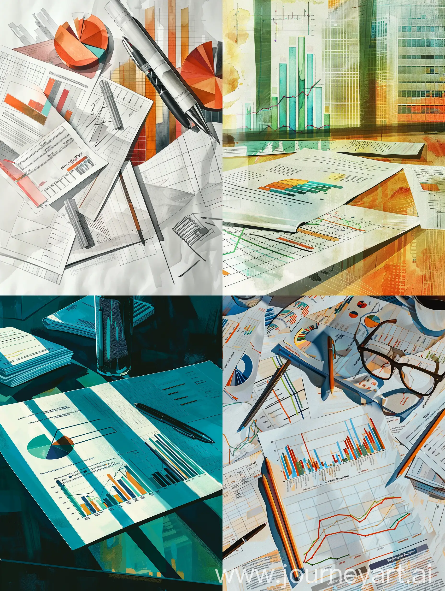 Business-Meeting-Illustration-with-Graphs-and-Papers