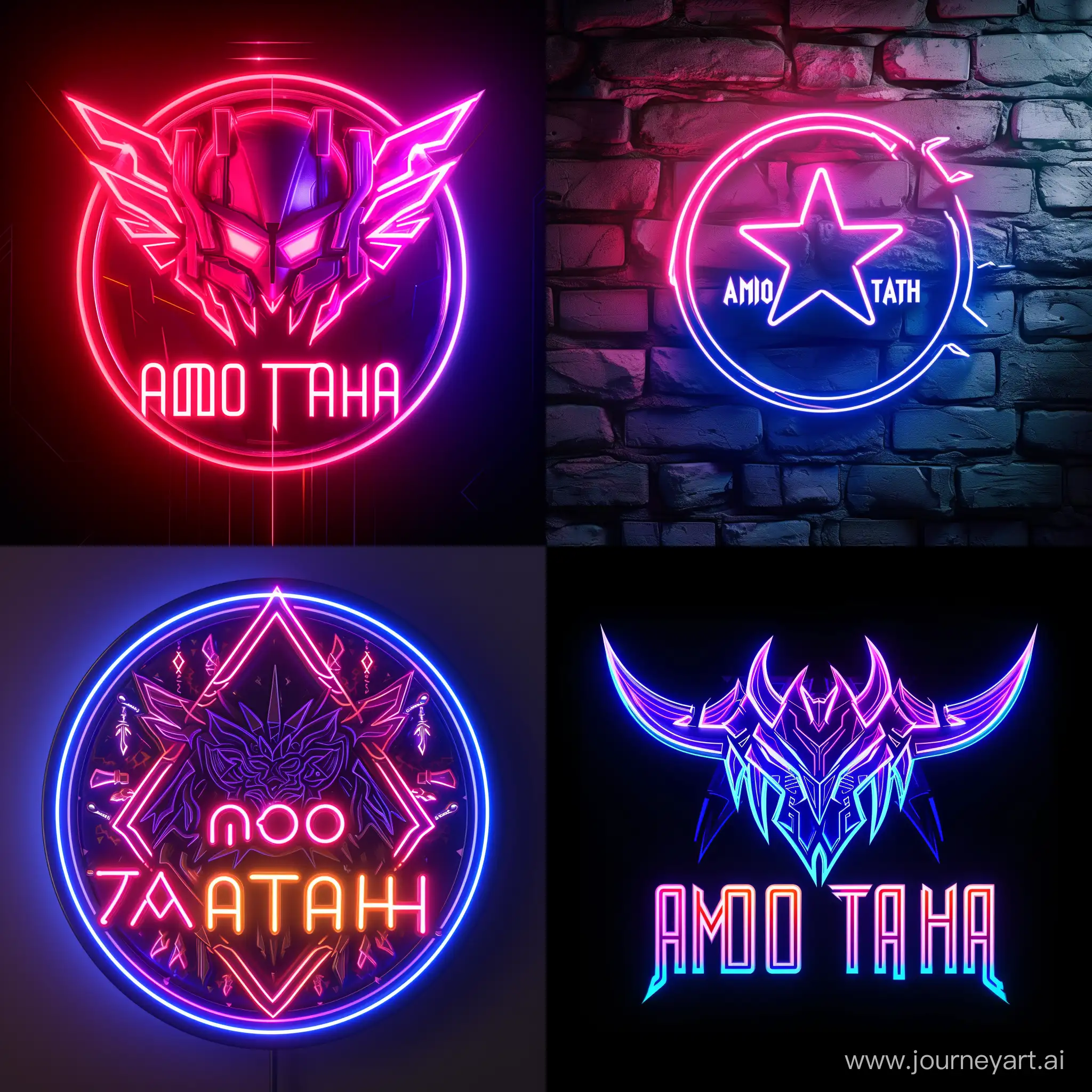 the neon gaming logo with AMO TAHA