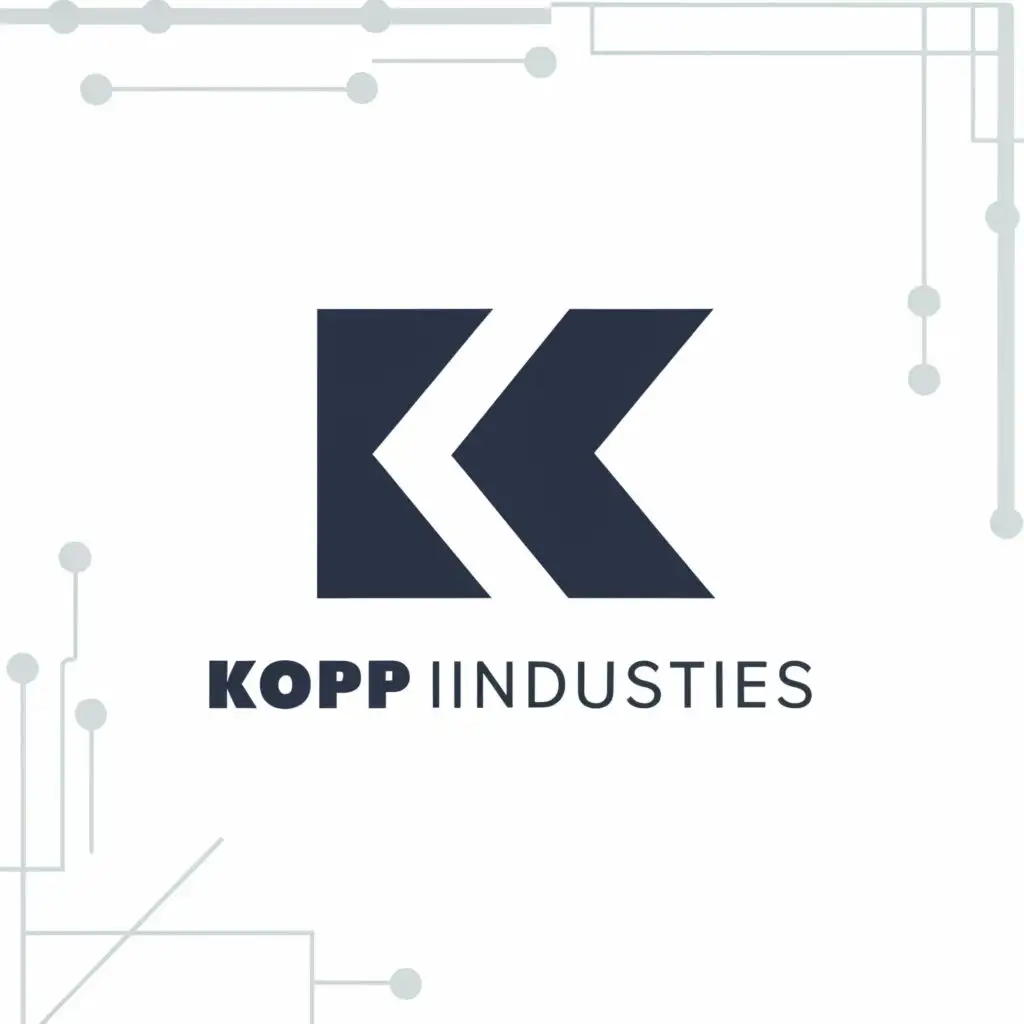 logo, K, with the text "Kopp Industries", typography, be used in Technology industry