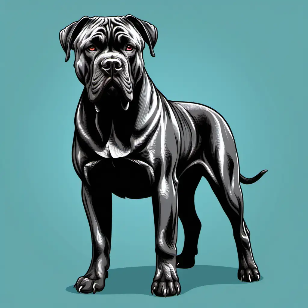 Majestic Cane Corso Dog in Striking Vector Illustration