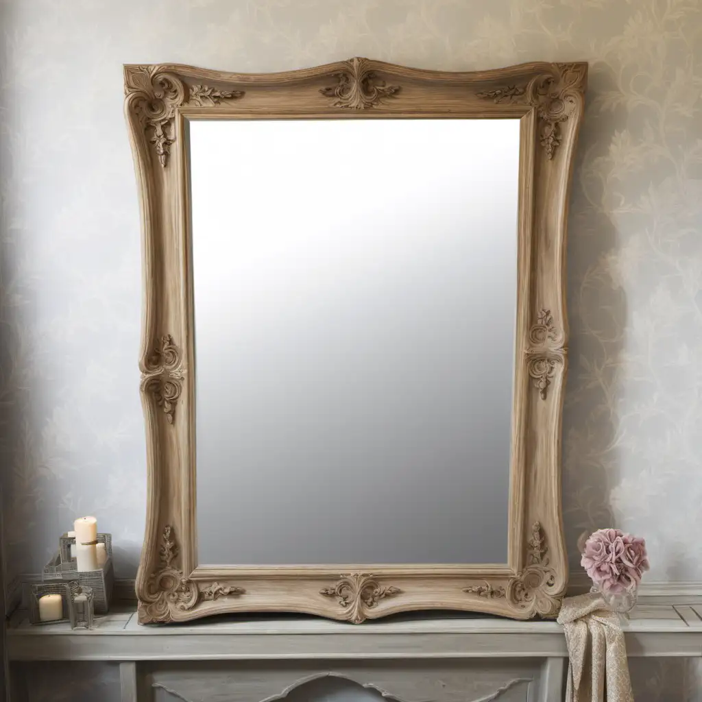 Elegant French Wall Mirror Rectangular Wooden Mirror Design