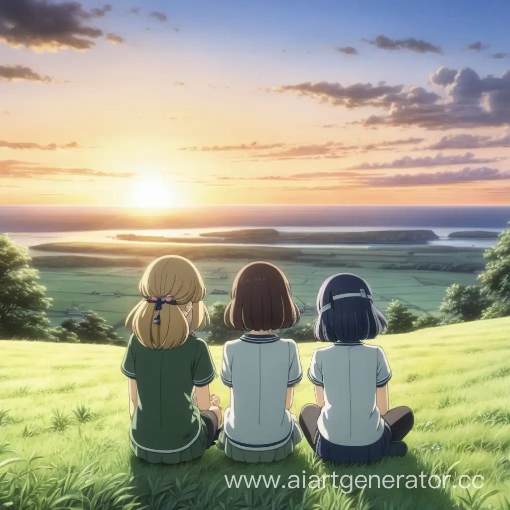 Scenic-Sunset-Serenity-with-Shells-and-a-Lone-Girl-Girls-und-Panzer-Return