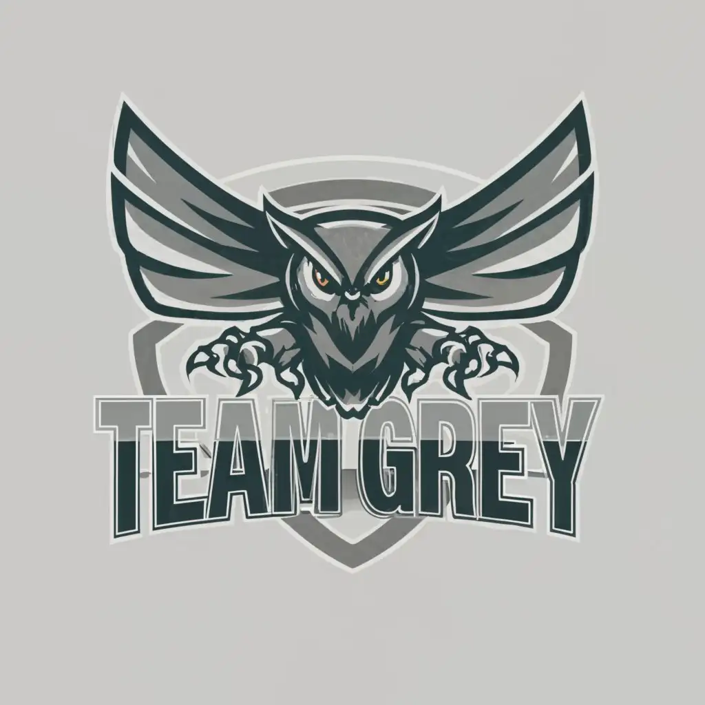 a logo design,with the text "Team Grey", main symbol:Gray owl,Moderate,clear background