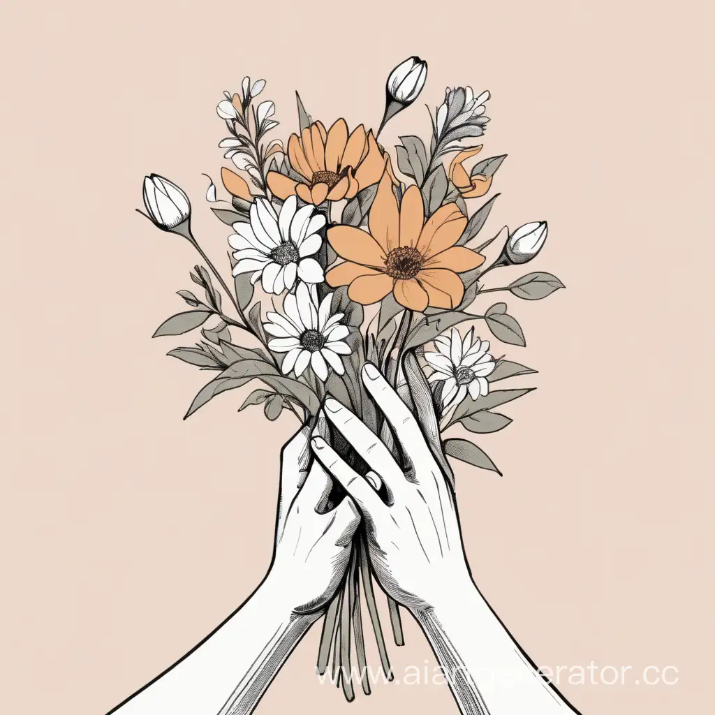 Руки с цветами