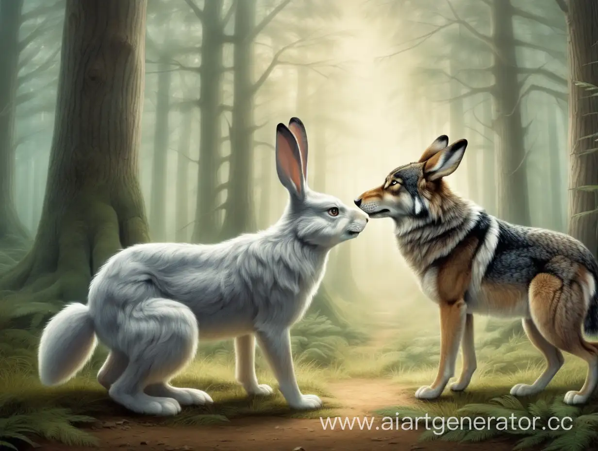 "Introduce challenges and obstacles to the rabbit and the wolf's friendship. Describe the reactions of other forest creatures and the doubts that arise about the authenticity of their bond."
