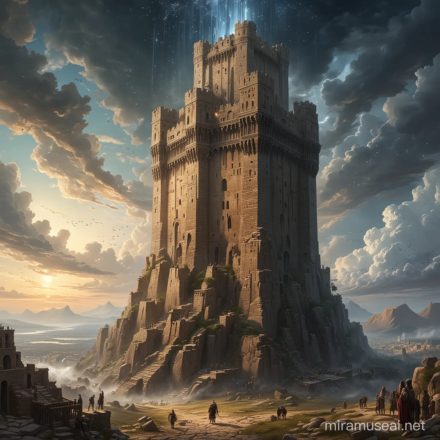 civilization that resides in a tower made of language that reaches the heavens