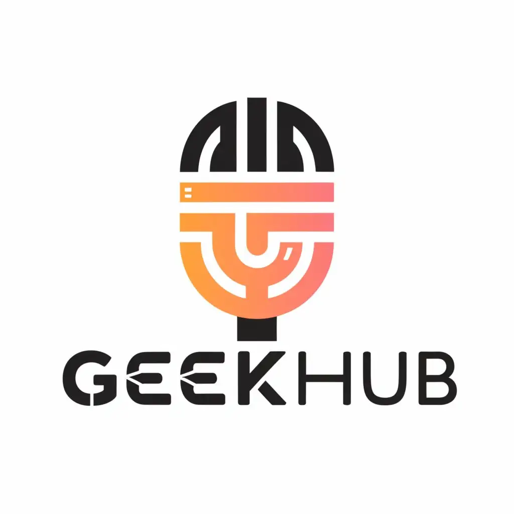 a logo design,with the text "GeekHub", main symbol:Microphone,Moderate,be used in Entertainment industry,clear background