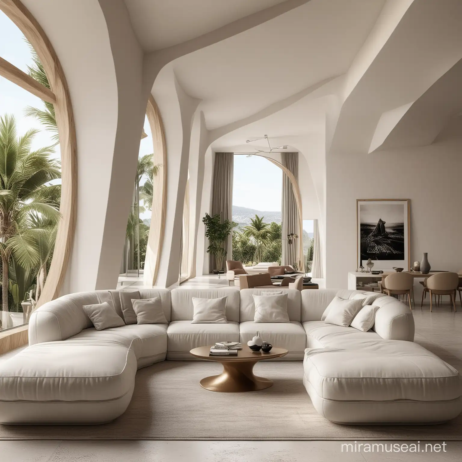 Modern Tropical Sicily Living Room Inspired by Zaha Hadid