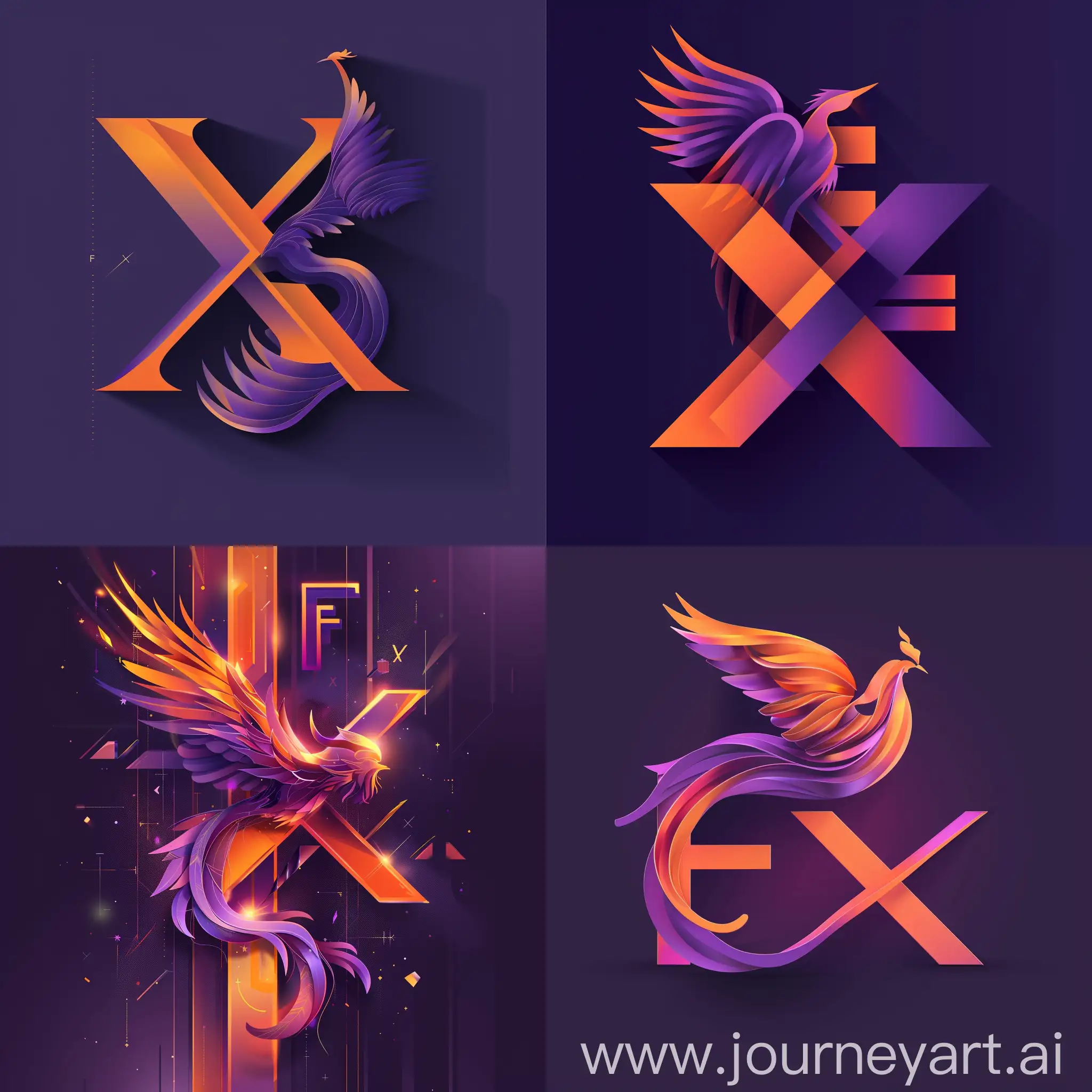 Vibrant-ThreeDimensional-Phoenix-Rising-in-Purple-and-Orange