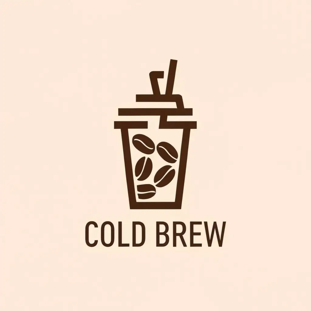 a logo design,with the text "COLD BREW", main symbol:ICED COFFEE,Moderate,be used in Restaurant industry,clear background