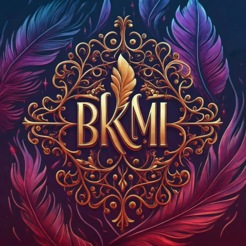 LOGO-Design-For-ENCHANTMENT-with-BKM-Cosmic-Purple-Theme-Featuring-Red-Feather-and-Astrological-Wheel