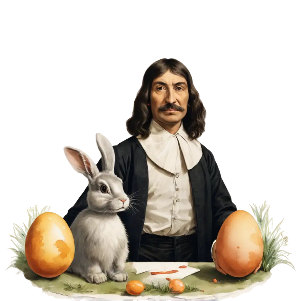 Ren-Descartes-with-the-Easter-Bunny-A-Whimsical-PNG-Image-Exploring-Philosophy-and-Fantasy