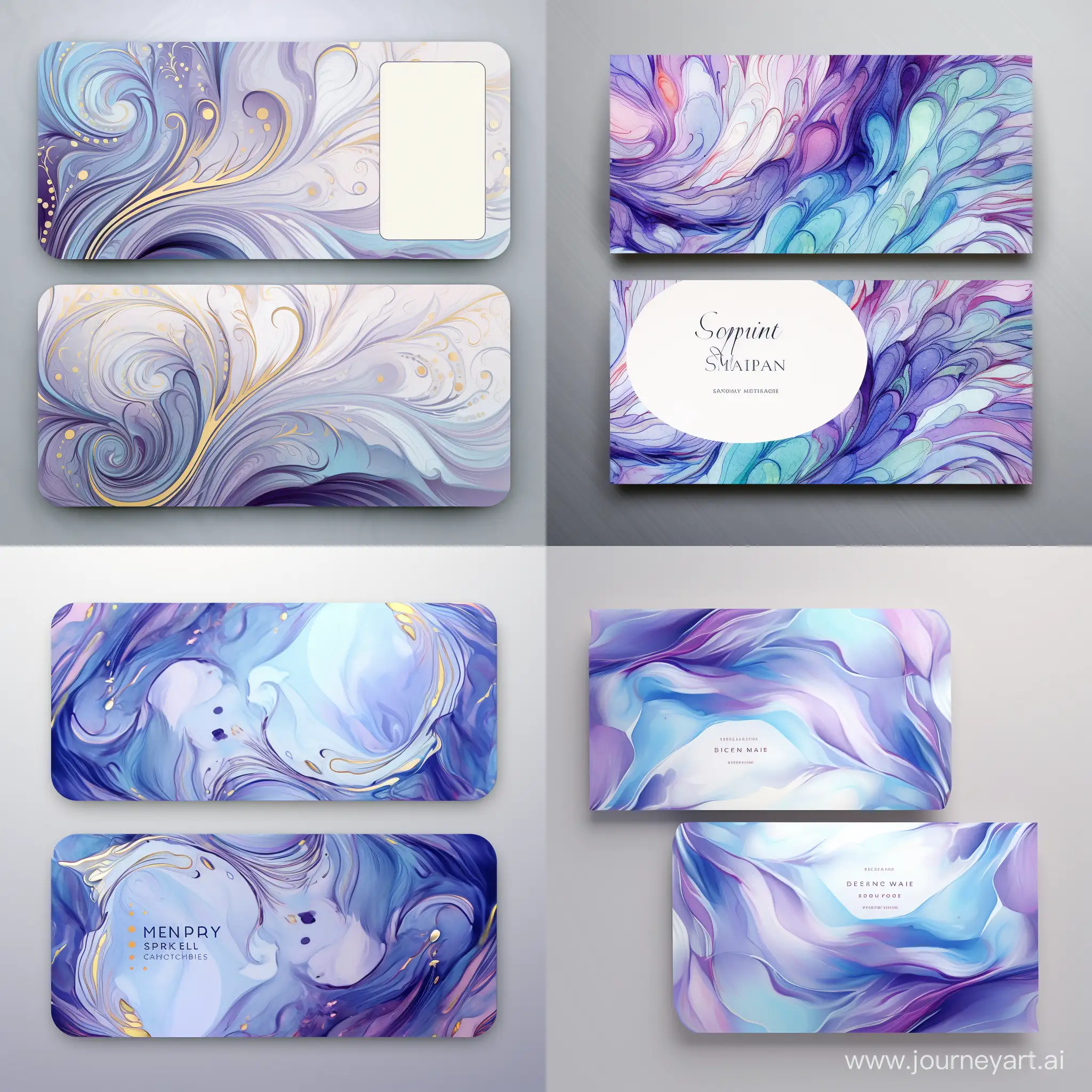 Дизайн визиток в синем и фиолетовом цвете