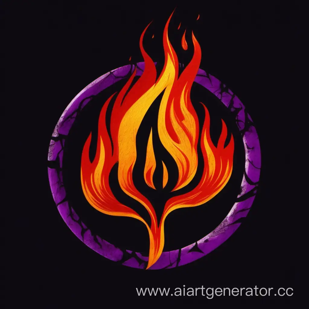 Abstract-Purple-and-Red-Fire-Circle-on-Black-Background