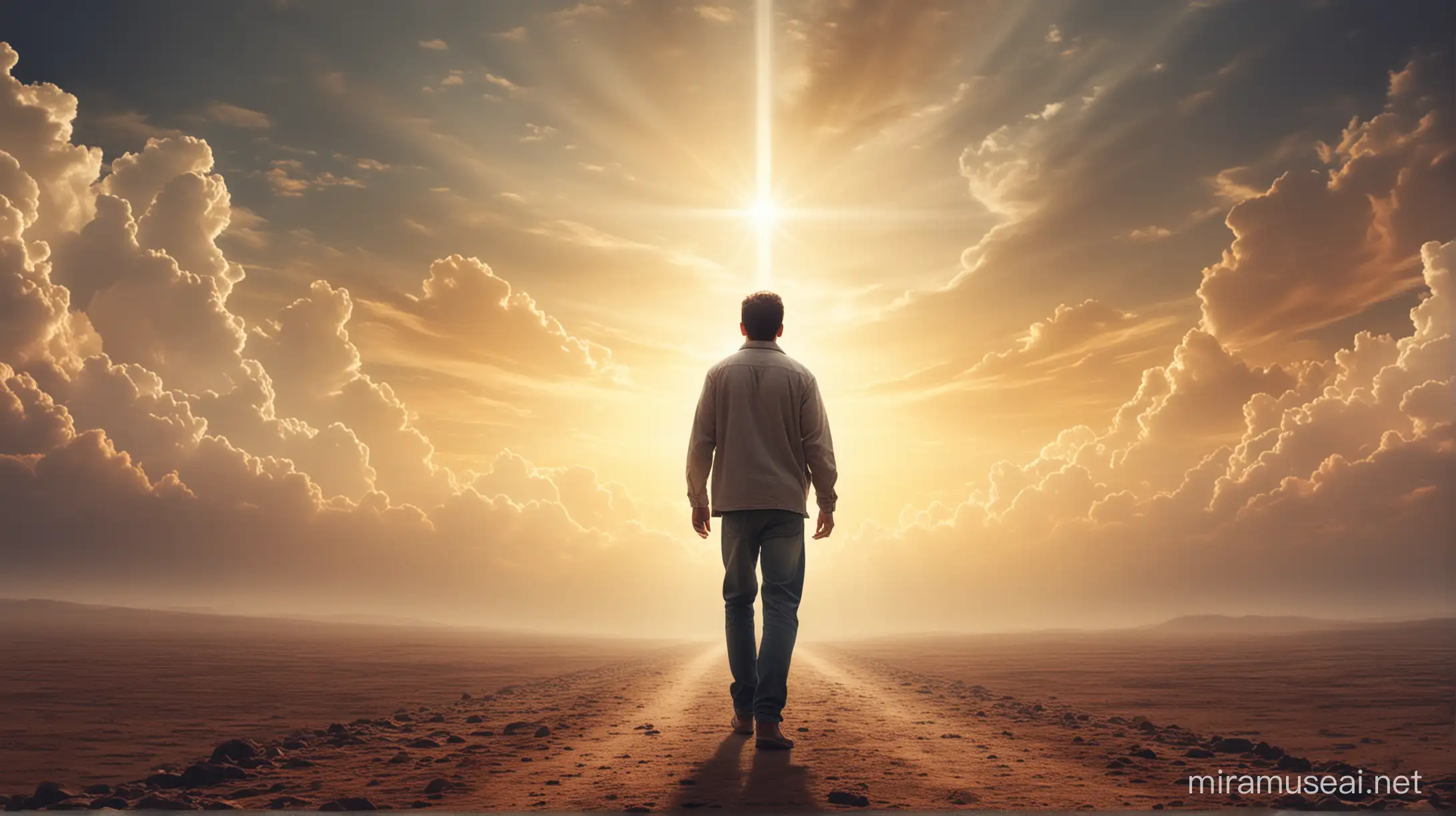Spiritual Journey Man Walking with God