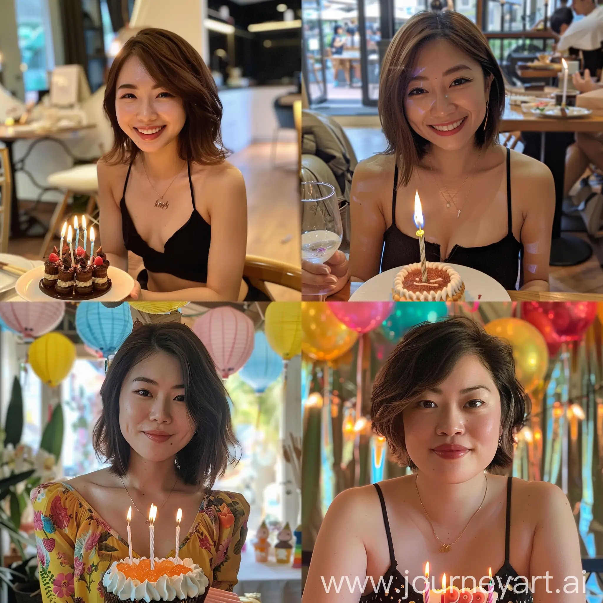 Asian-Woman-Celebrating-Birthday-in-Festive-Outfit