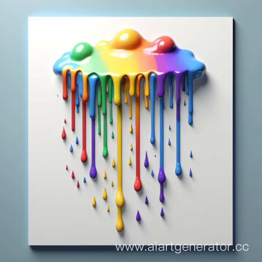 Simple sketch of a 3D rainbow sky paint dripping.