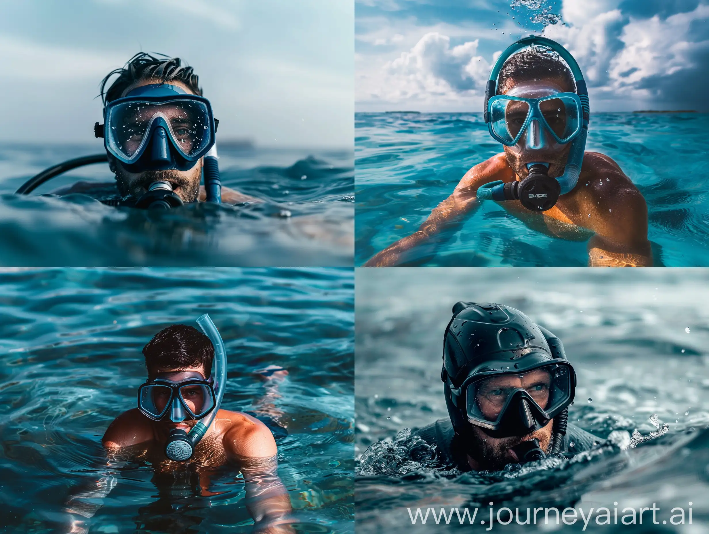 Man-Enjoying-Snorkeling-Adventure-in-the-Ocean
