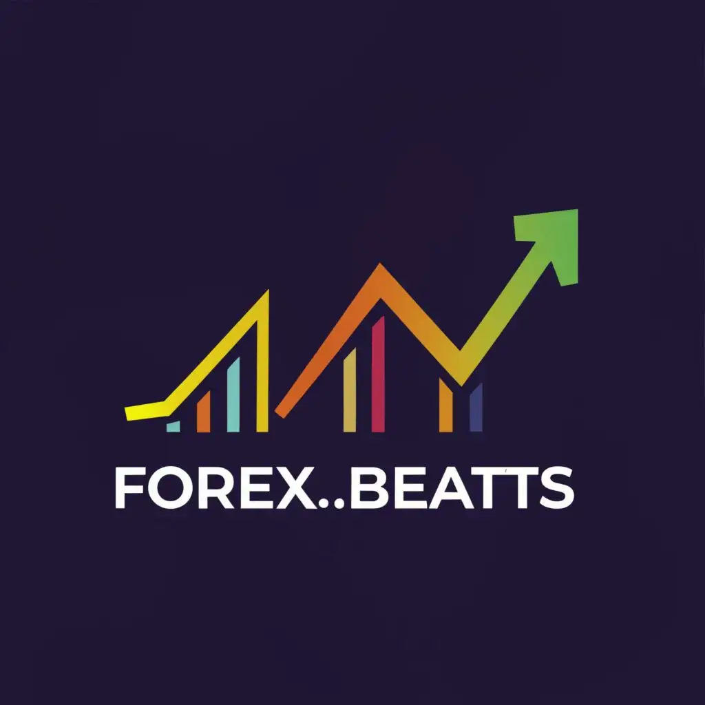 logo, Forex Trading logo of candlestick in the form of beats, with the text "Forex.Beats", typography