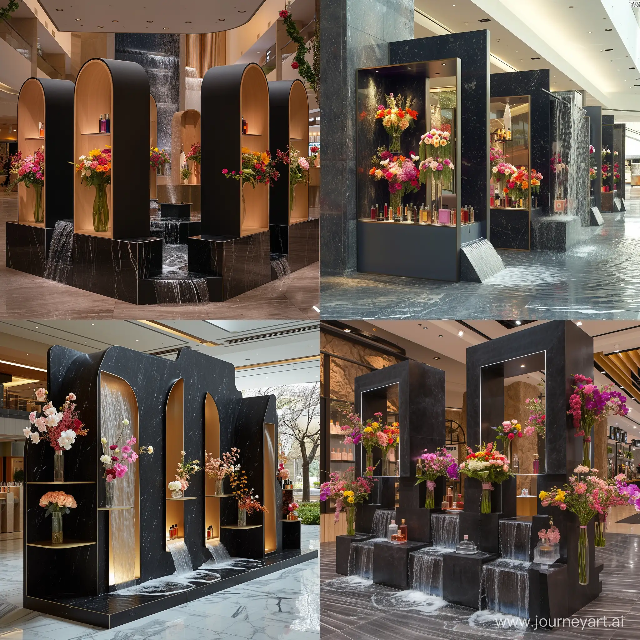 Exquisite-Perfume-Kiosk-with-Floral-Elegance-and-Subtle-Water-Features