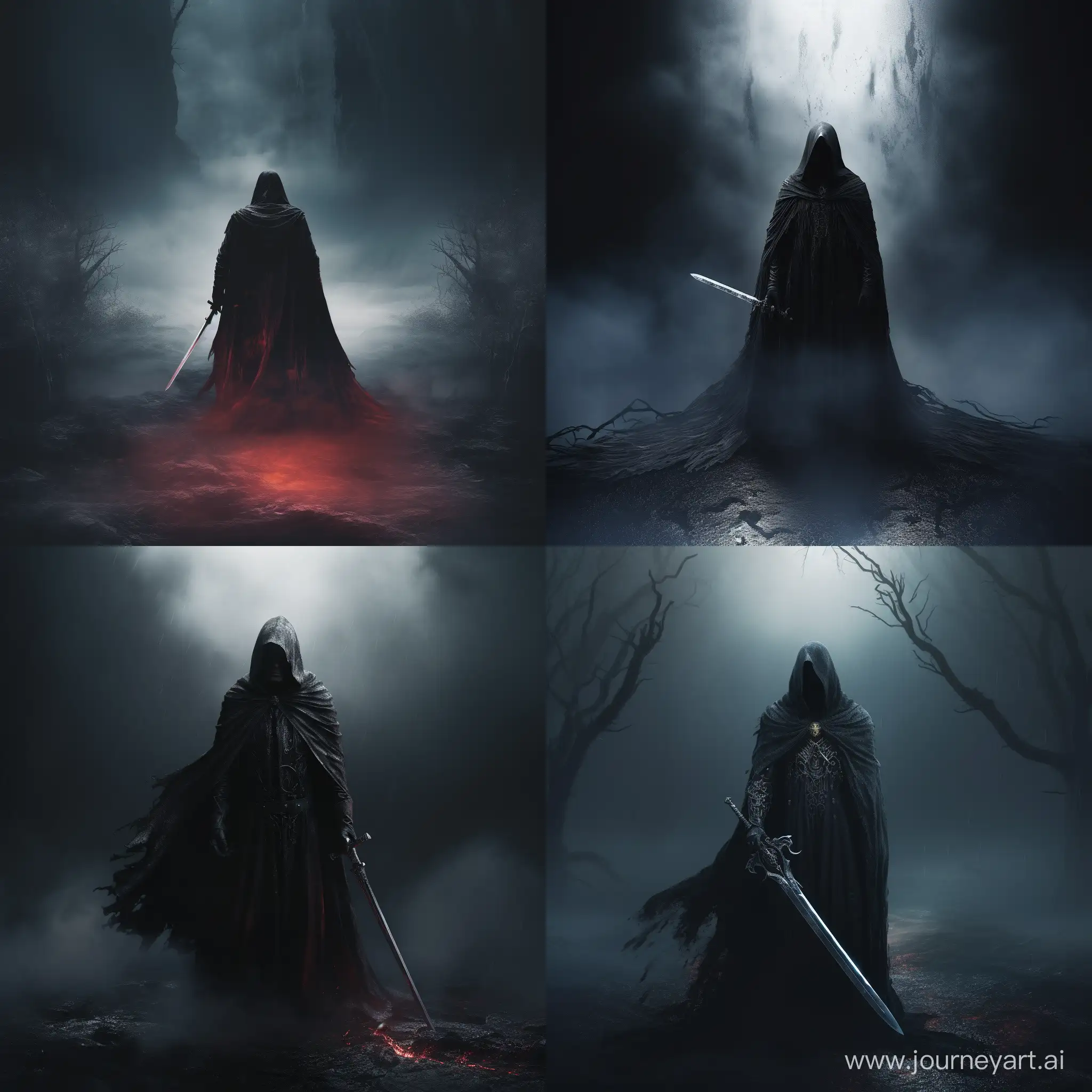 Mysterious-Cloaked-Figure-Wielding-a-Sword-in-the-Depths-of-Dark-Fantasy