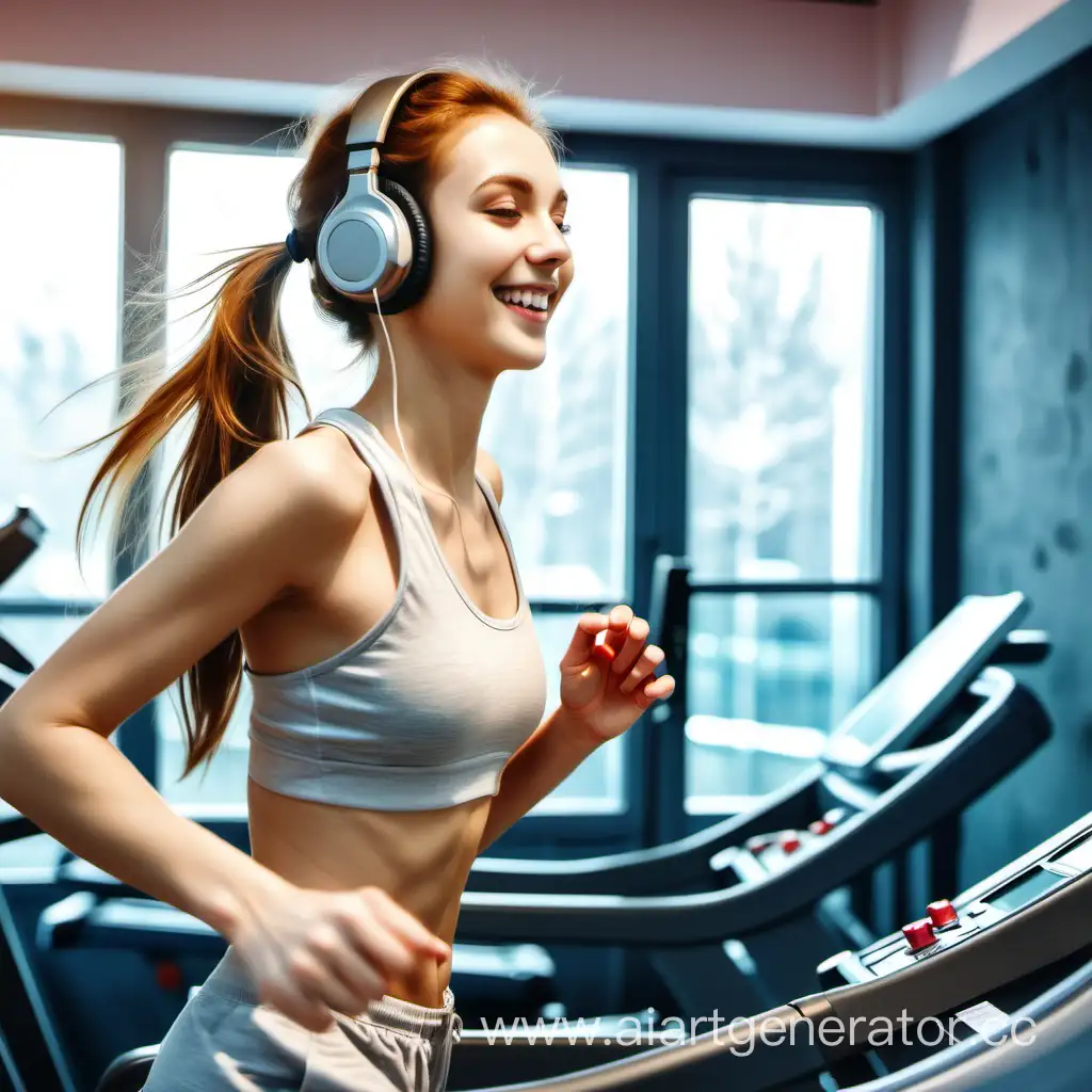 Joyful-Girl-Running-on-Treadmill-in-Vibrant-Gym-Atmosphere