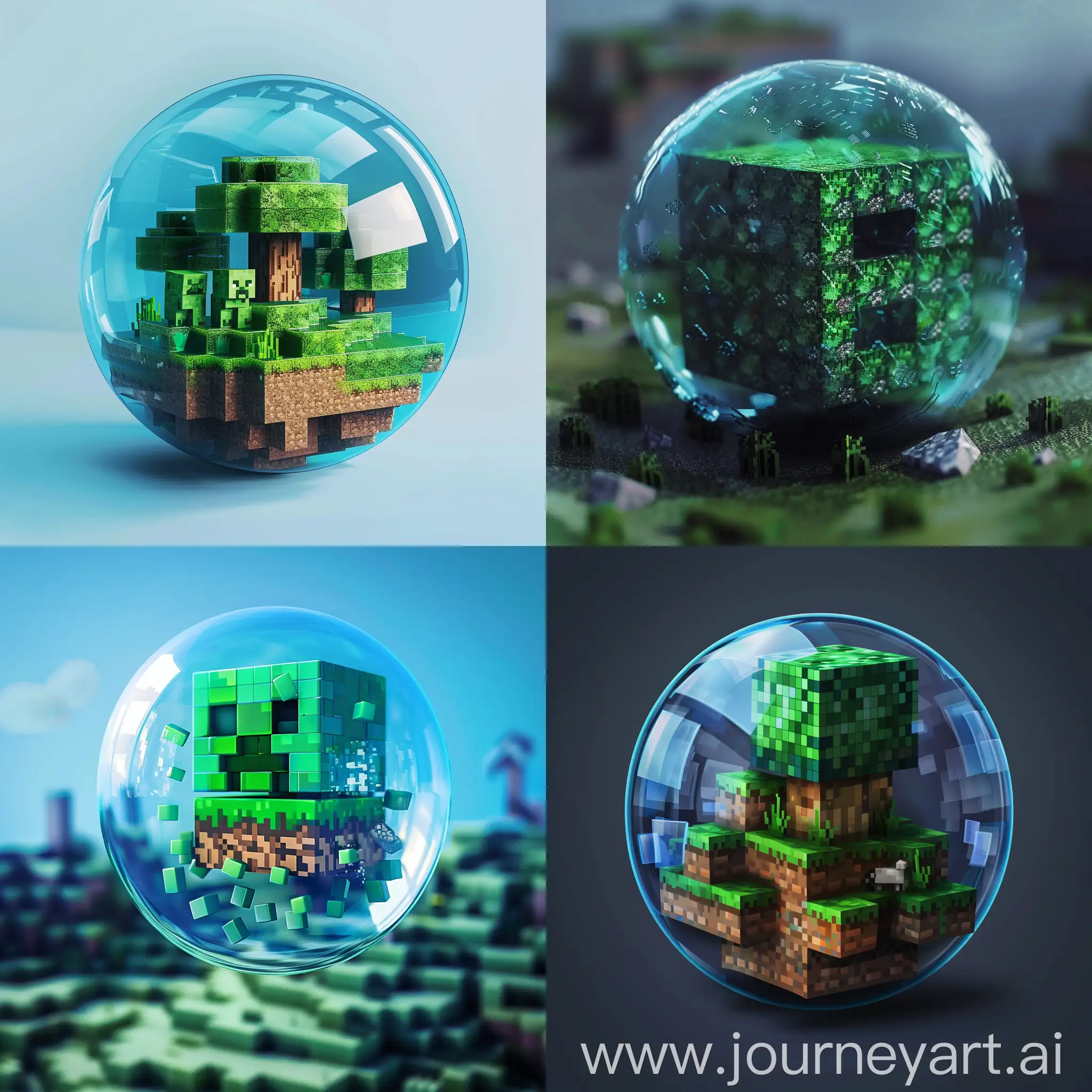 Make a minimal Minecraft gaming logo from a cube bubble