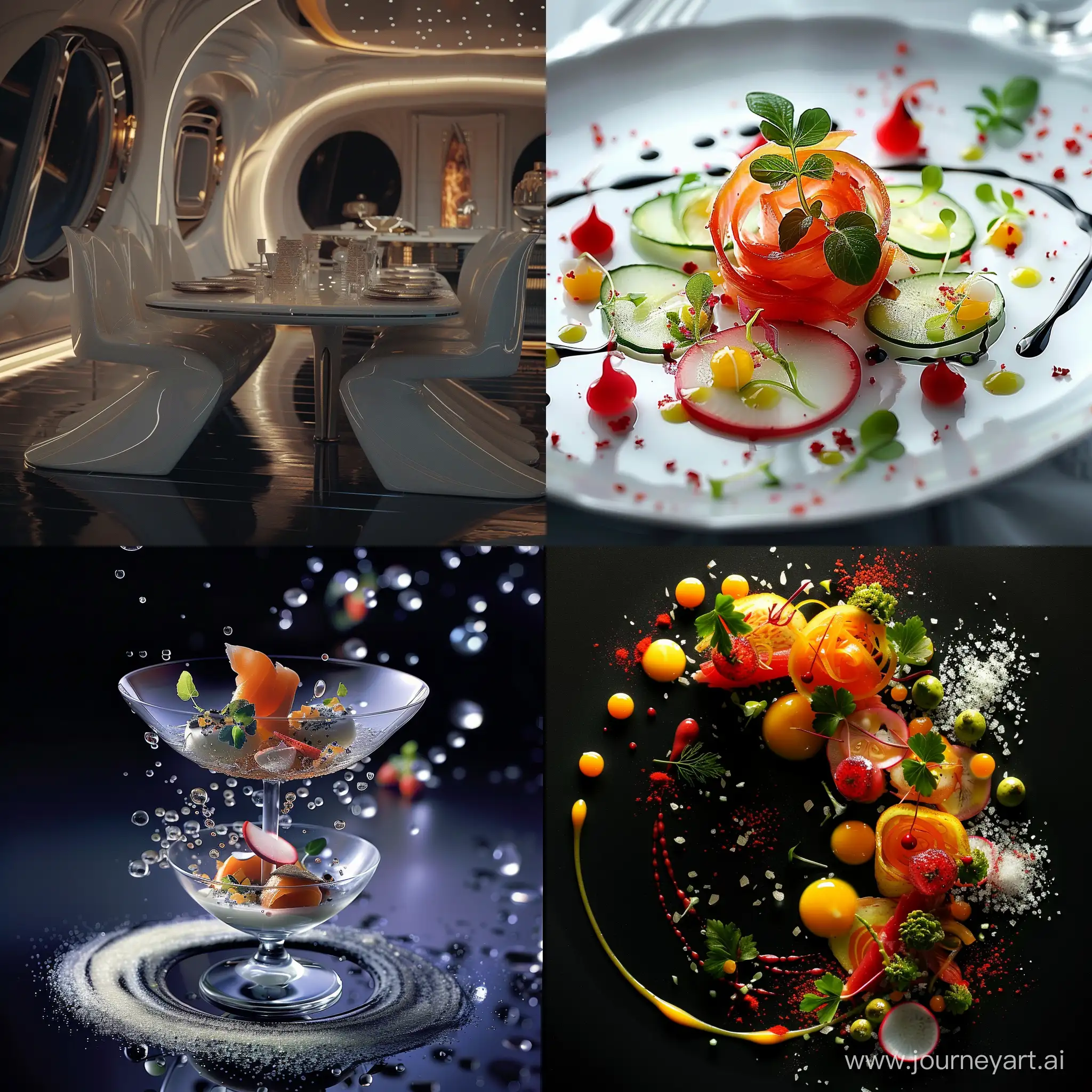 high cuisine, meal, futuristic, glamour style, food