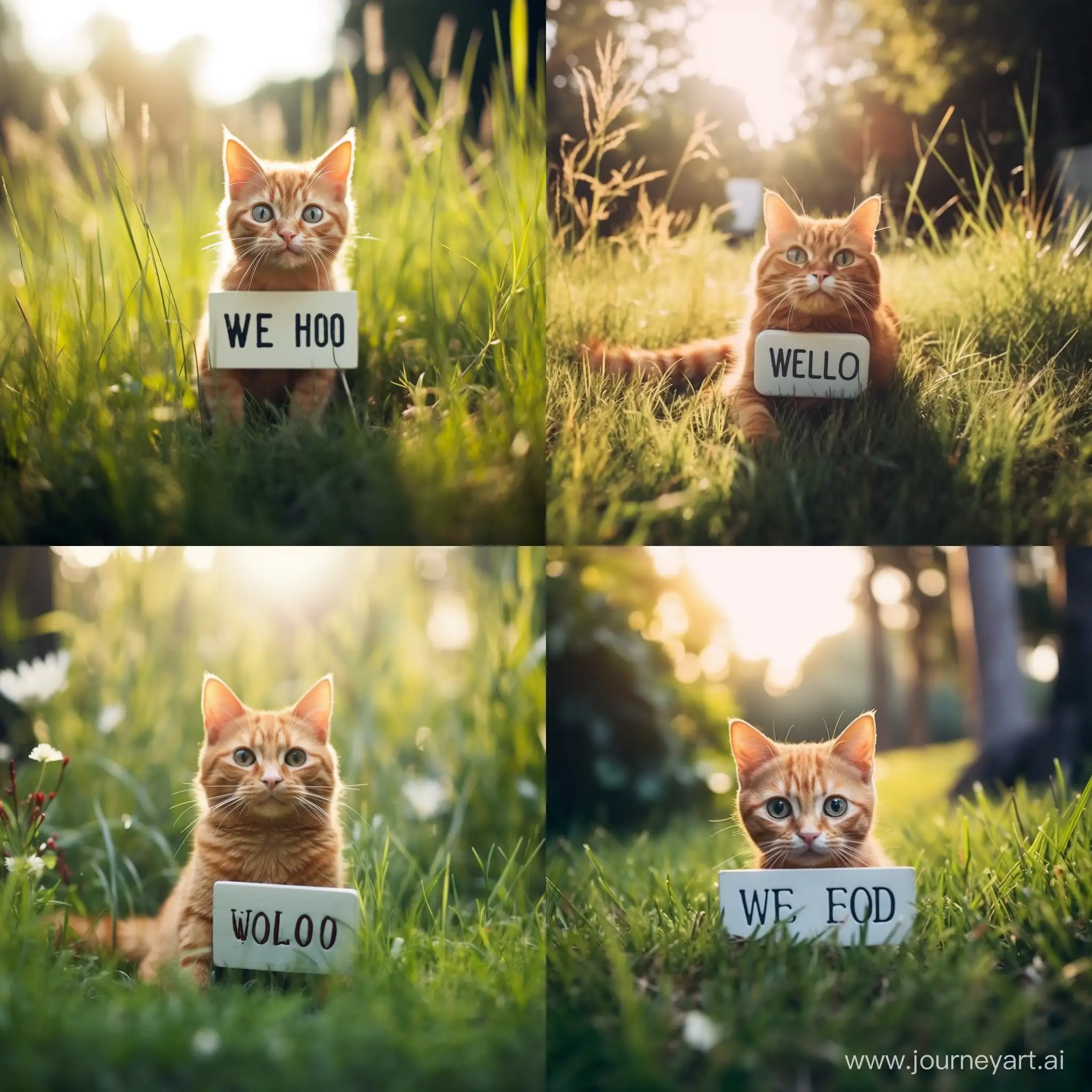 Friendly-Orange-Tabby-Cat-Greeting-the-World-in-a-Grass-Setting