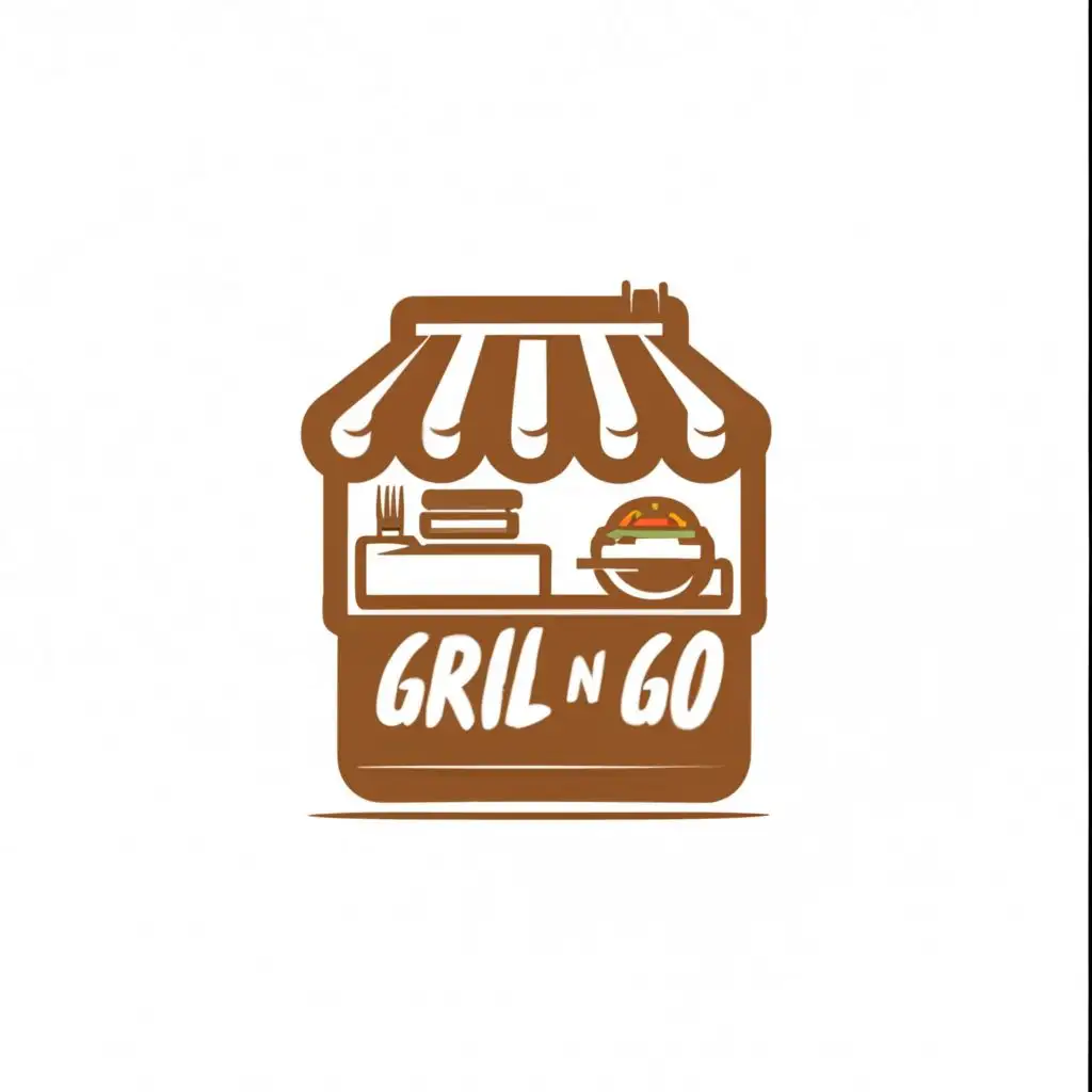 logo, kiosk fast food, with the text "Grill n' Go", typography