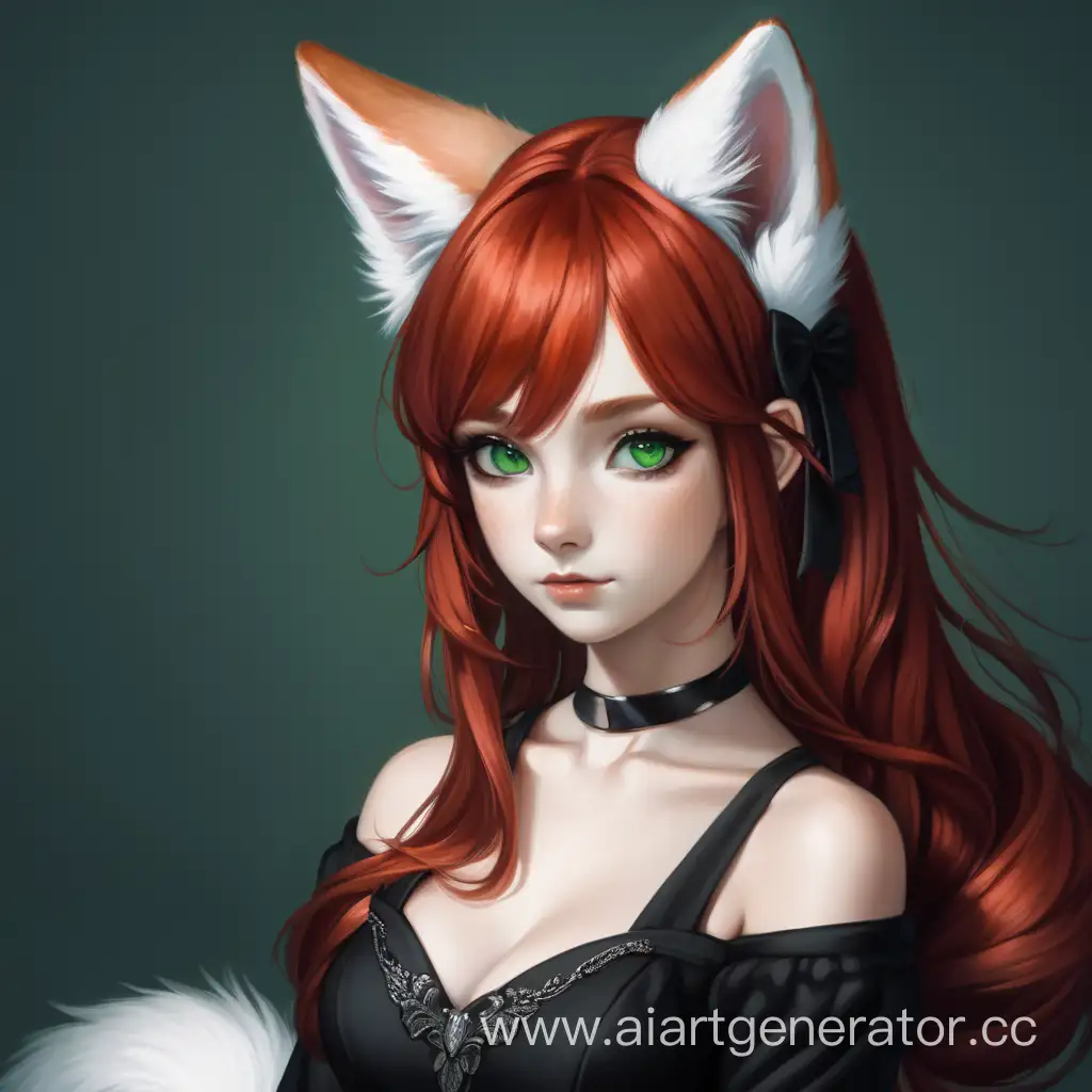 Enchanting-RedHaired-Fox-Girl-in-Elegant-Black-Dress