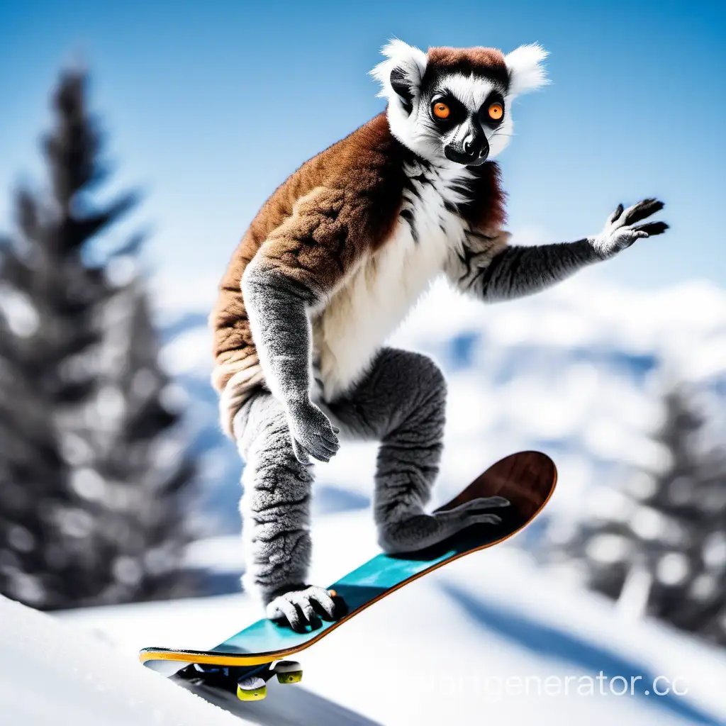 Lemur-Snowboarding-Adventure