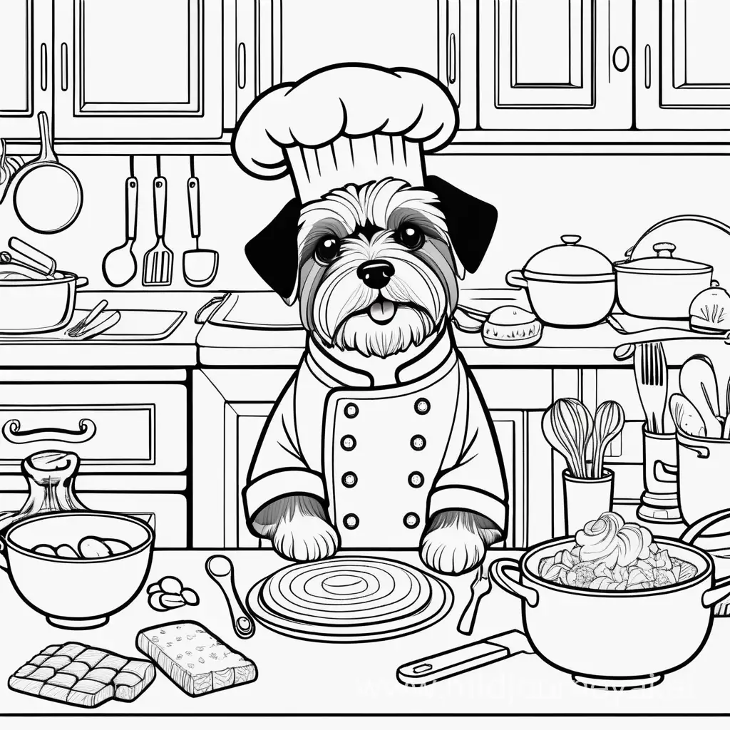 Adorable Dog Chef Coloring Book Culinary Adventures in a Crisp Kitchen Wonderland