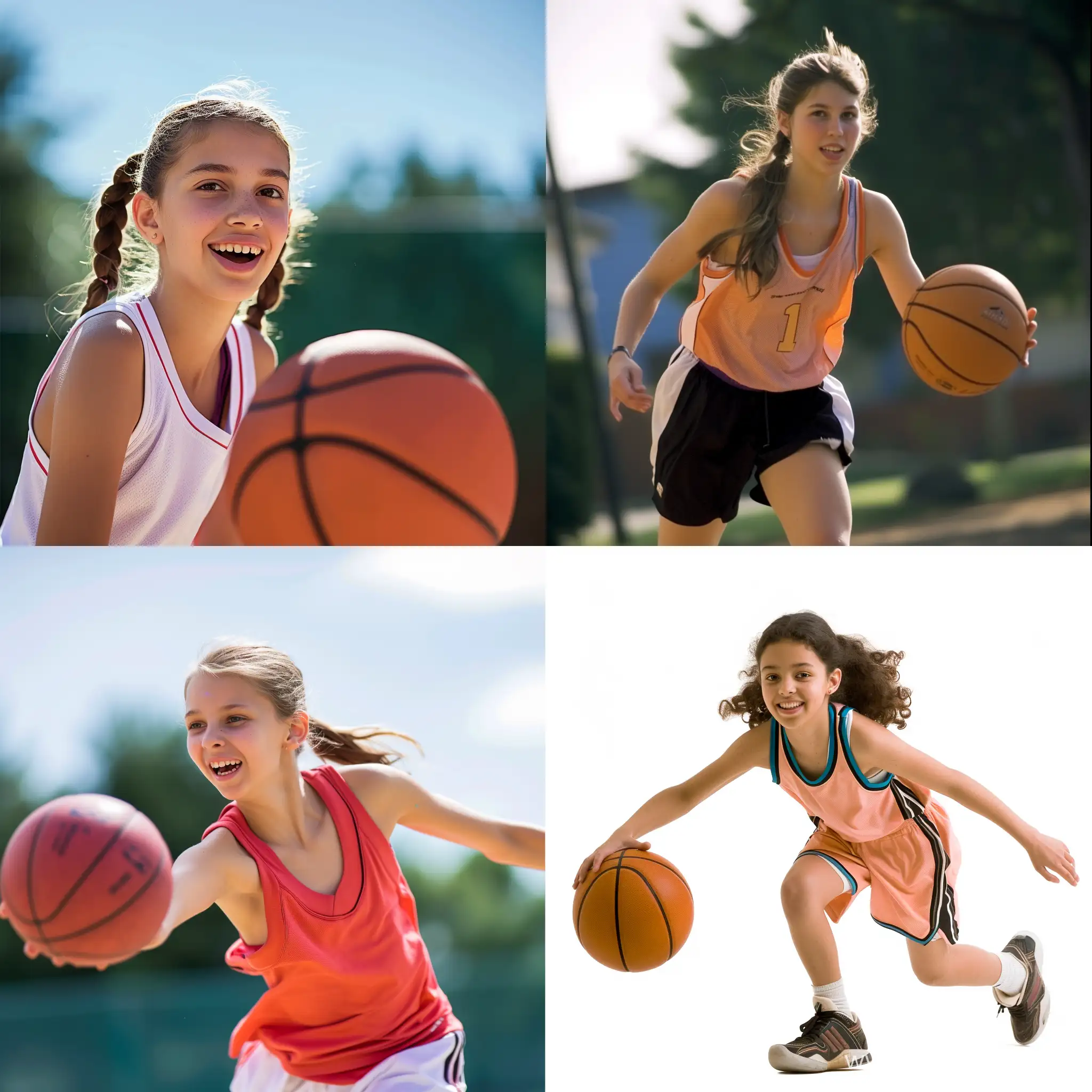 Energetic-Teenage-Girl-Playing-Basketball