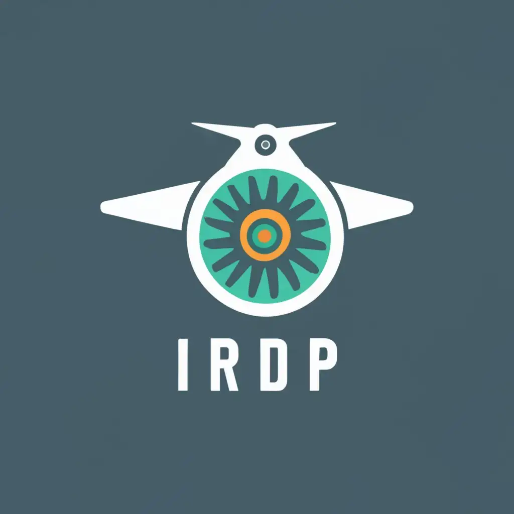 logo, Torpedo, Gear, Aircraft Wing, Radar, Propeller, Aerial, Land, Water surface, underwater, with the text "iRDP", typography, be used in Automotive industry
