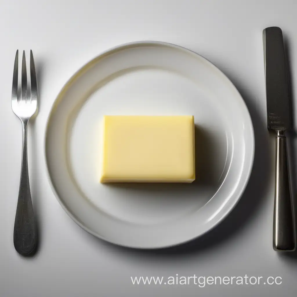 Butter-on-Plate-Freshly-Spread-Golden-Butter-on-Ceramic-Plate