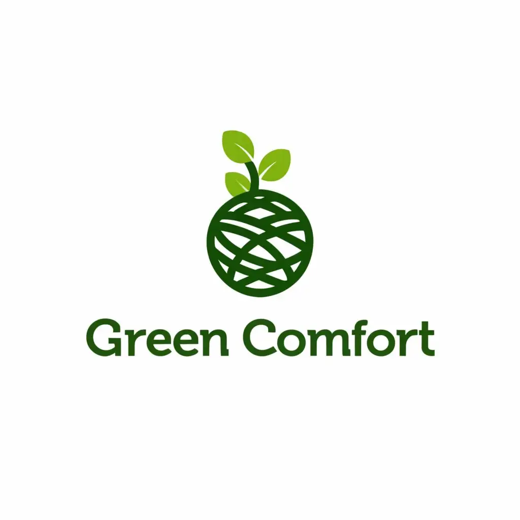 a logo design,with the text "green comfort", main symbol:Japanese kokedama,Minimalistic,be used in Retail industry,clear background