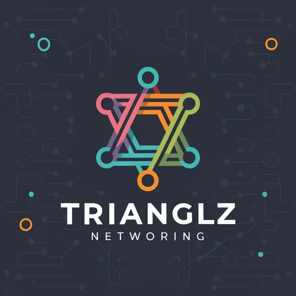 logo, Network, with the text "TrianglZNetworking", typography, be used in Technology industry
