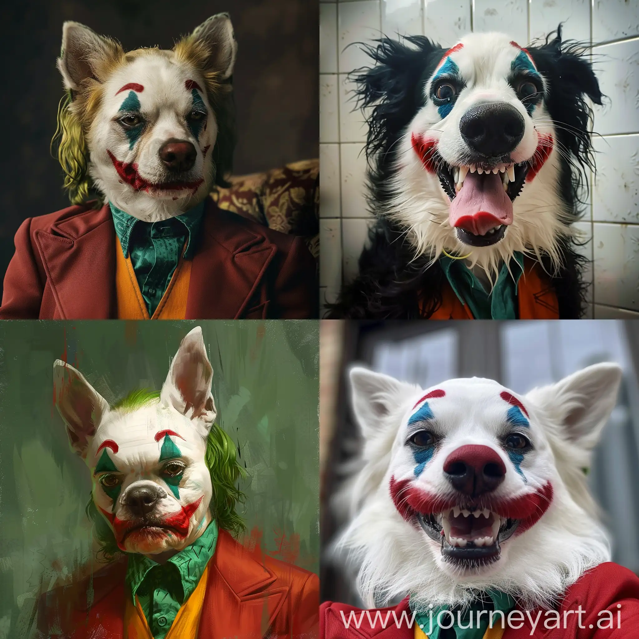 Playful-Joker-Dog-in-Vibrant-Artistic-Rendering