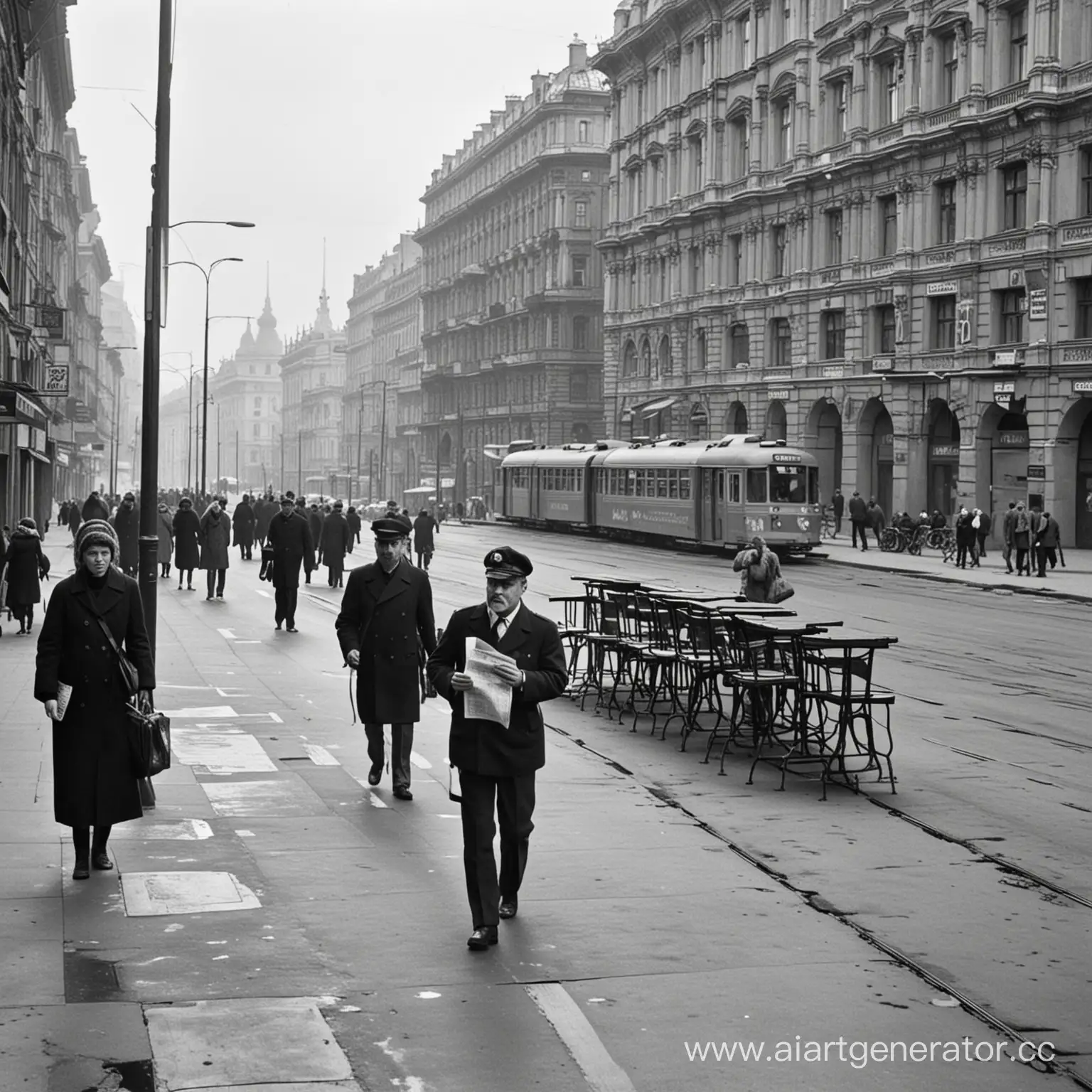 Pedestrians-near-Chkalovskaya-Metro-Station-20th-Century-Saint-Petersburg