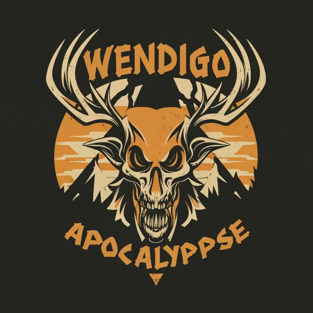 LOGO-Design-For-Wendigo-Apocalypse-Minimalistic-Wendigo-Symbol-on-Clear-Background