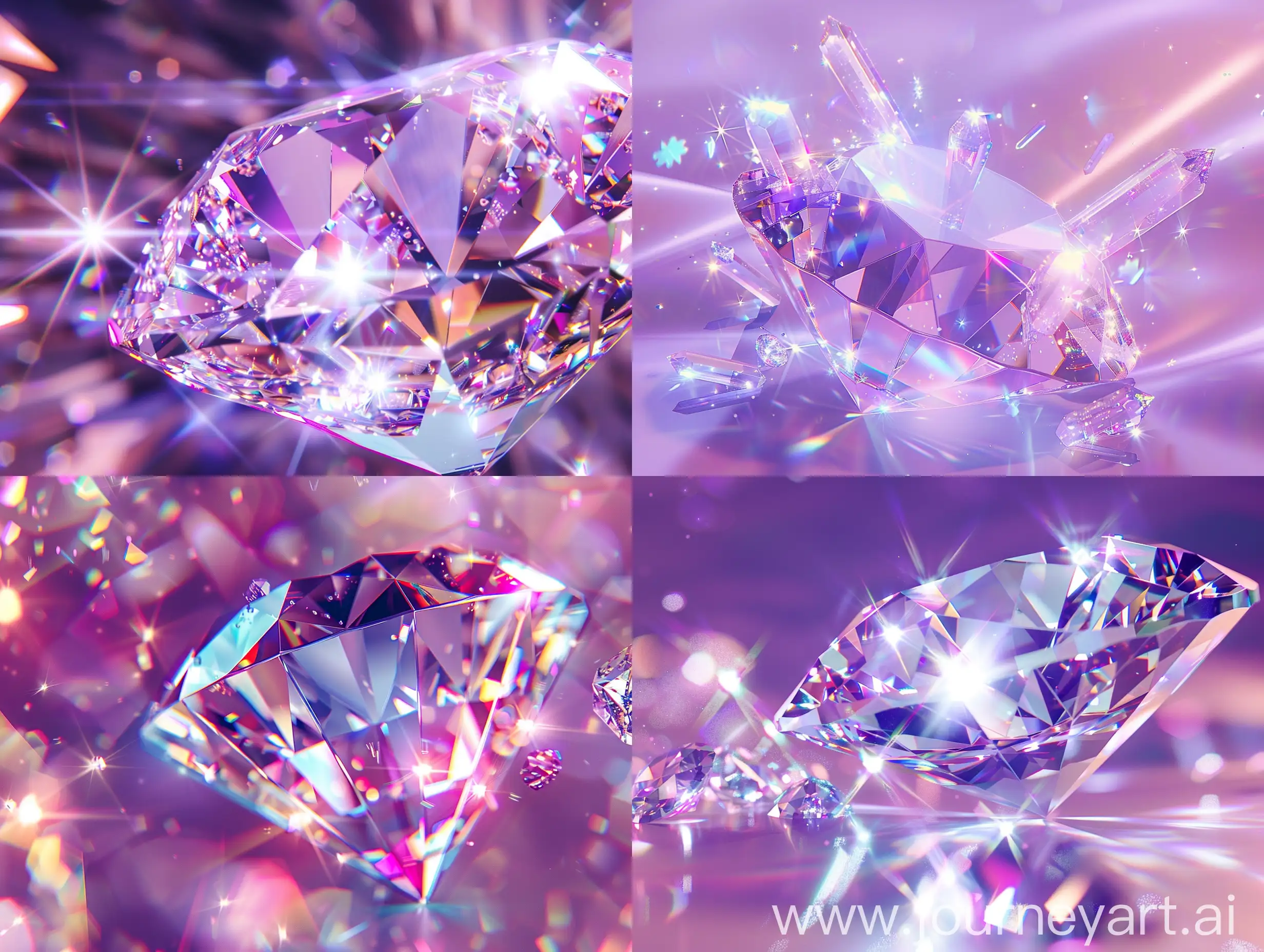 a diamond, refracted sparkles, crystal refraction of light, refractive crystal, diamond prisms, refracted line and sparkles *, refracted lines and sparkles, crystalized time warps, profile picture, swarovski, made of crystalized synapse, crystals enlight the scene, synthwave, purple theme, Dream wave, pastel,
