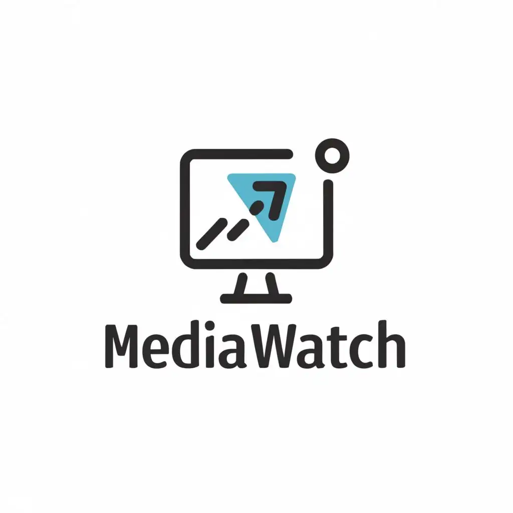 a logo design,with the text "Media Watch", main symbol:monitor,Minimalistic,clear background