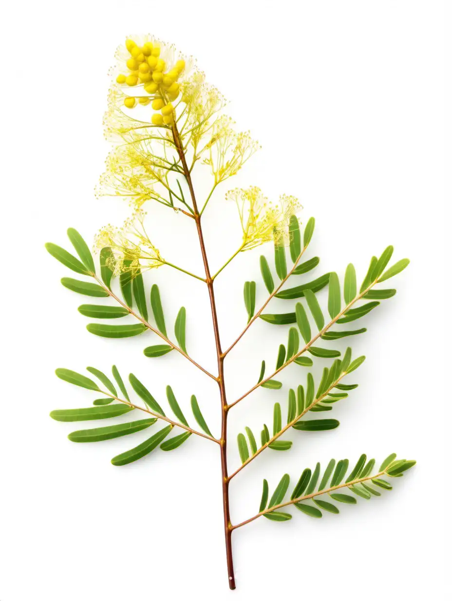 Exquisite-Botanical-Wild-Acacia-Flower-on-Clean-White-Background