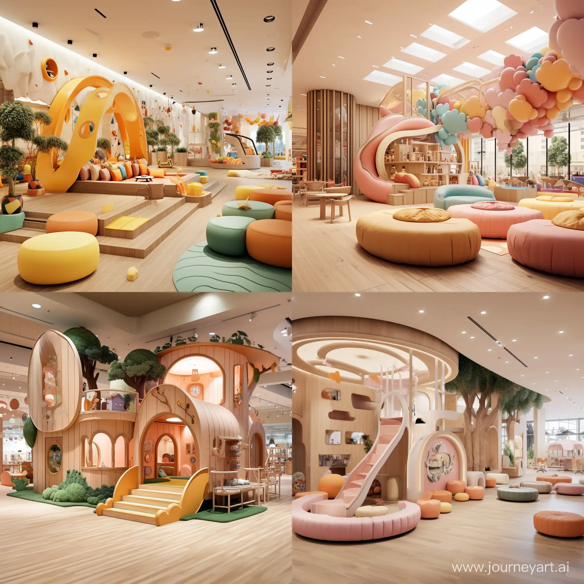 креативный дизайн детской игровой комнаты в торговом центре

