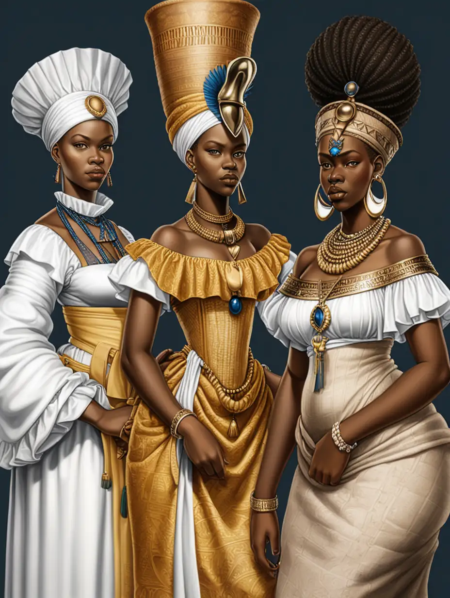 Majestic African Queens in 1500s Attire