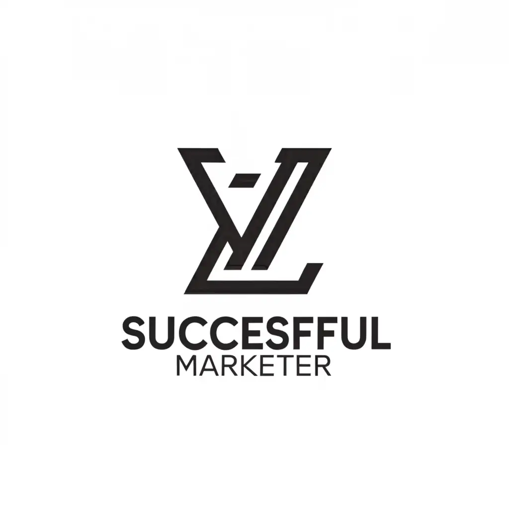 a logo design,with the text "Successful marketer", main symbol:LV,Minimalistic,be used in Education industry,clear background