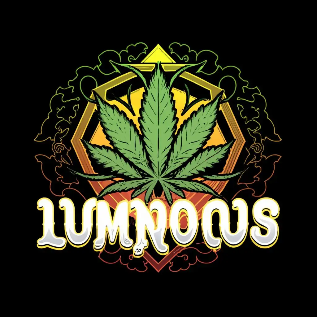 logo, cannabis, with the text "Luminous", typography