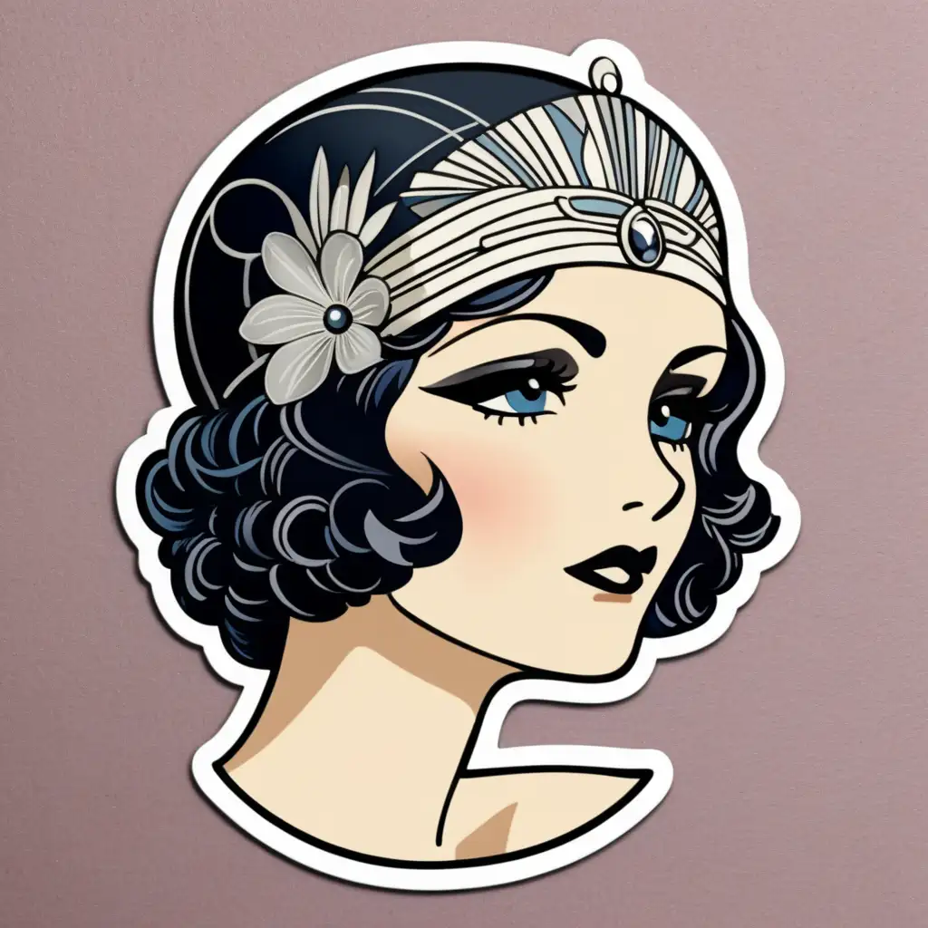 Vintage Art Deco Princess Sticker from the 1930s
