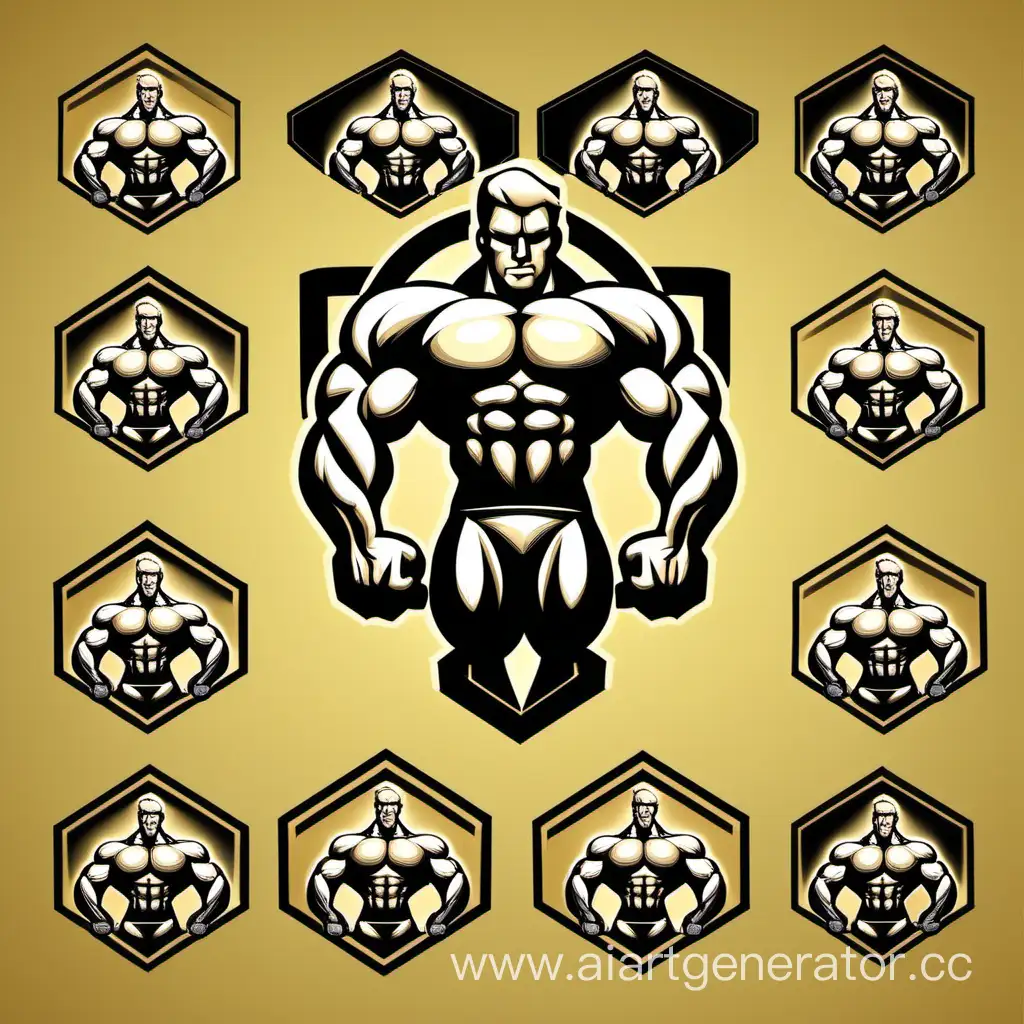 Muscular-Blond-Bodybuilder-Logo-Design-Options-in-Two-Colors